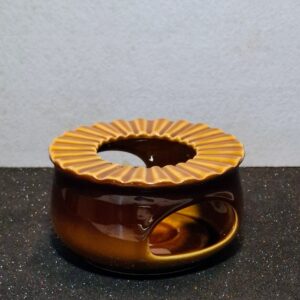 Retro NDK kerámia teamelegítő / mécsestartó – Barna mázas – CP Colditz – Mid-century design