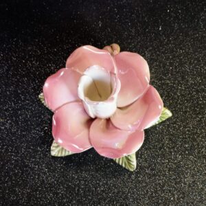 Spanyol porcelán „sétáló” gyertyatartó – Mires Cimas rózsa dekoráció (vintage)