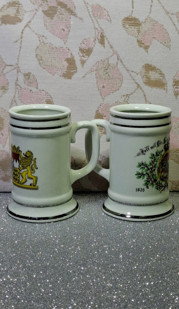 Waldsassen Bavaria – Bajor címeres porcelán miniatűr söröskorsó pár - Image 6