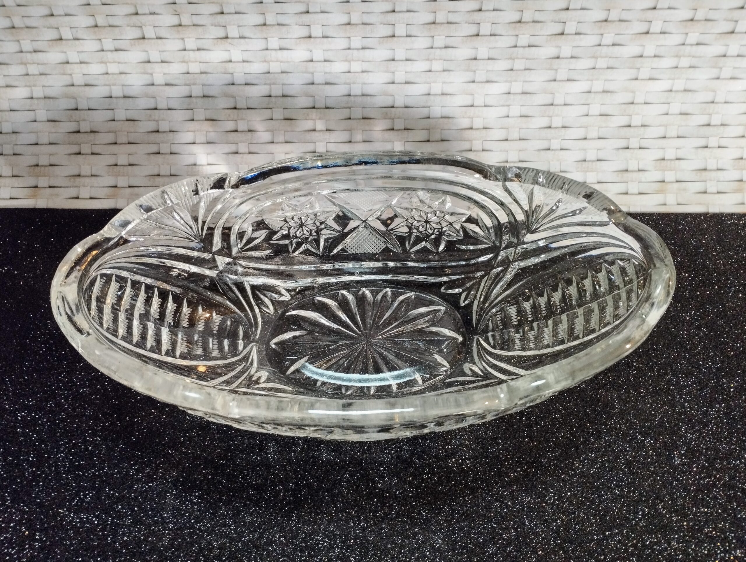 Antik stílusú Bohemia kristály asztalközép kínáló tál – 25 cm - Image 7