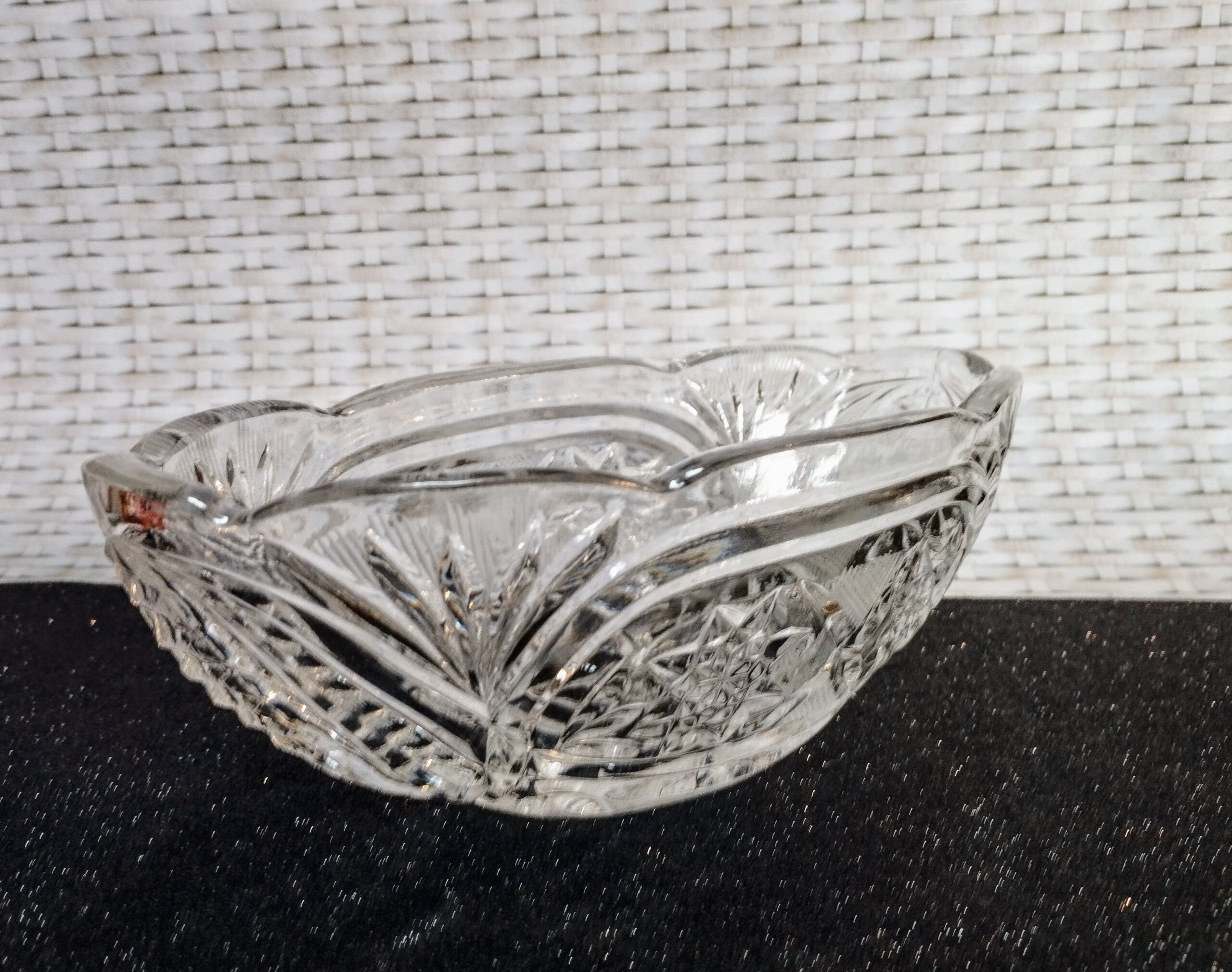 Antik stílusú Bohemia kristály asztalközép kínáló tál – 25 cm - Image 5