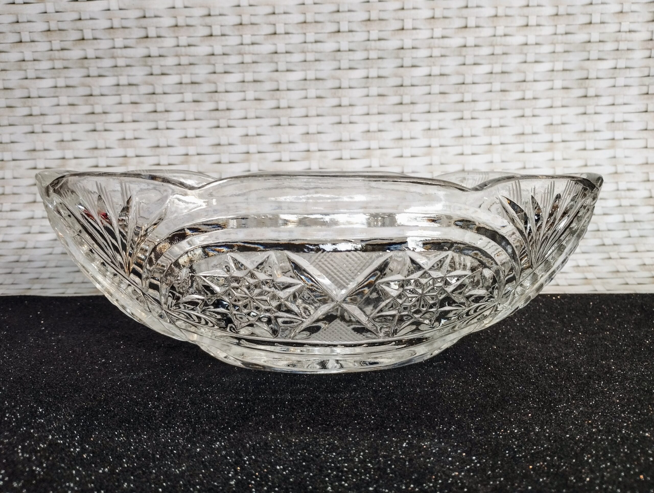 Antik stílusú Bohemia kristály asztalközép kínáló tál – 25 cm - Image 4