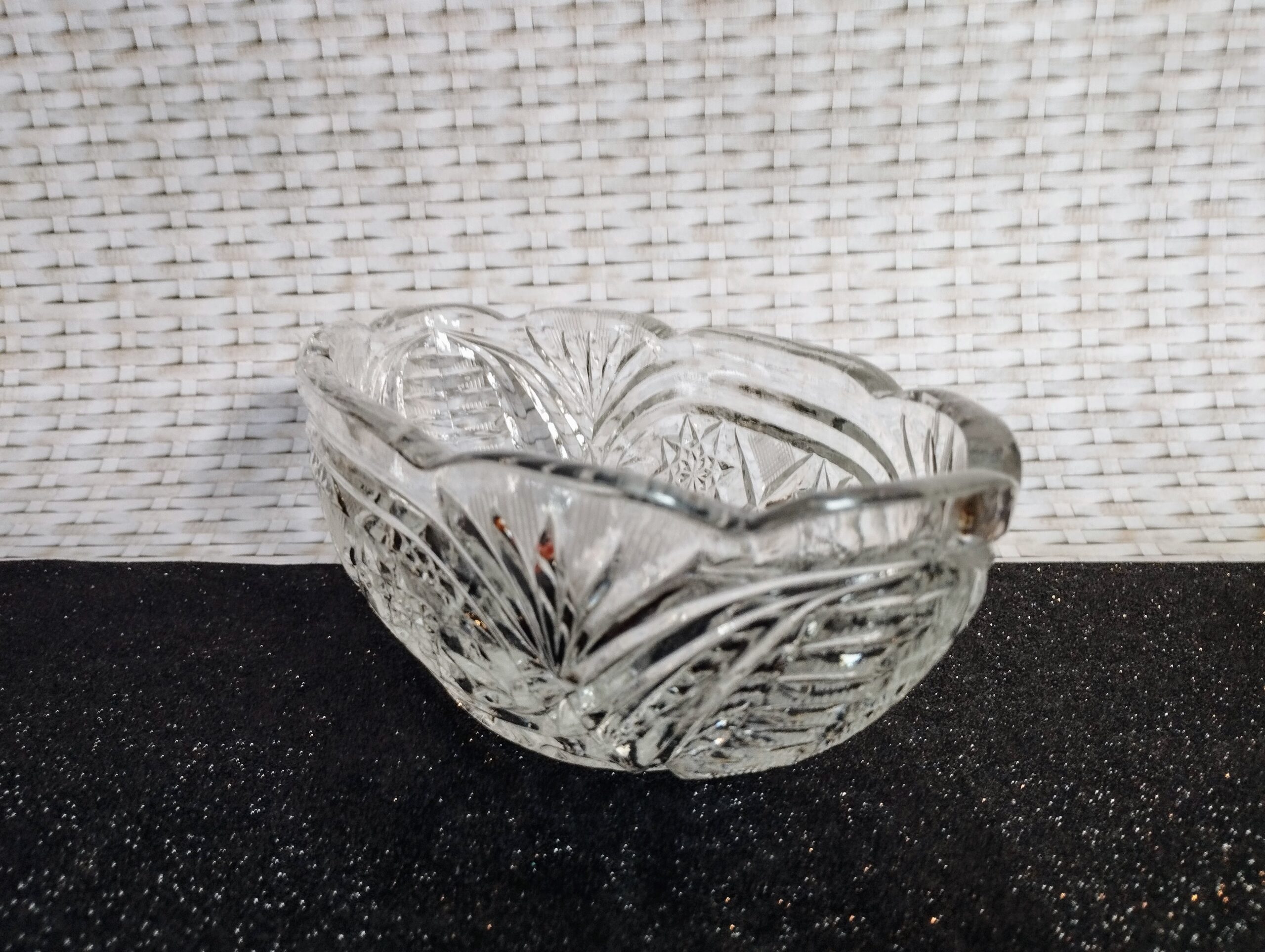 Antik stílusú Bohemia kristály asztalközép kínáló tál – 25 cm - Image 6