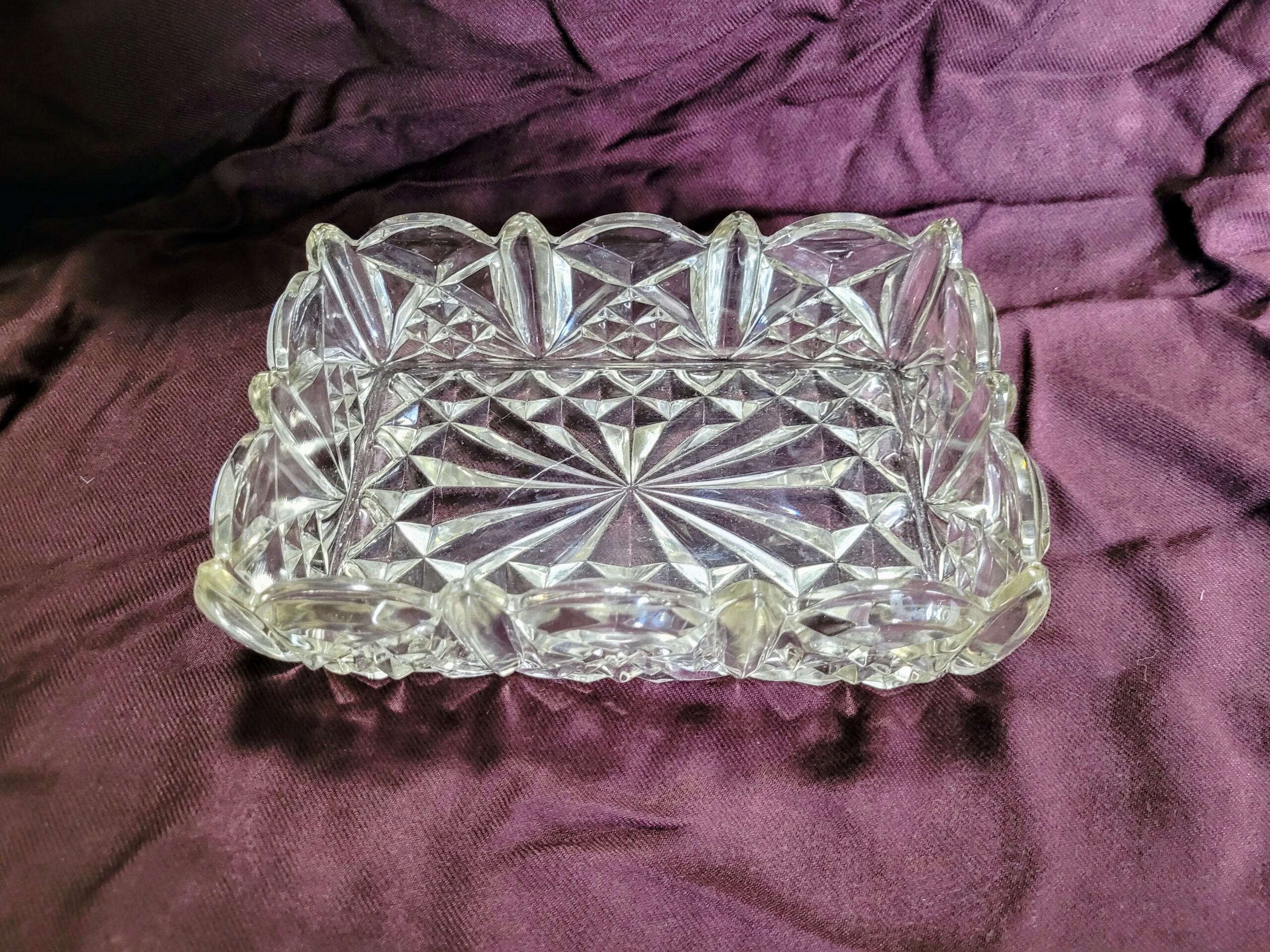 Monumentális kristály kínáló tál – Vastag falú, mélycsiszolt asztalközép, 22 cm - Image 9