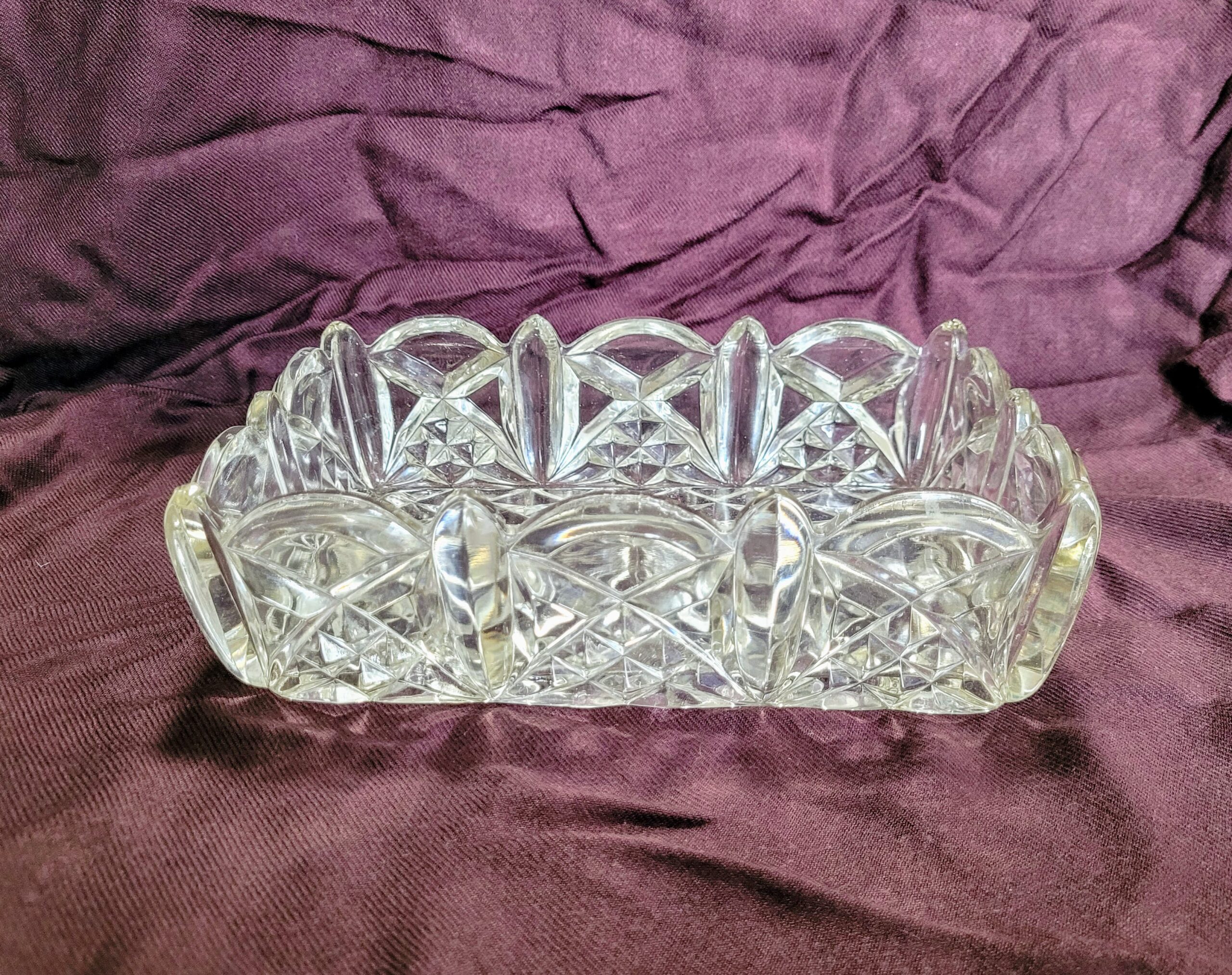 Monumentális kristály kínáló tál – Vastag falú, mélycsiszolt asztalközép, 22 cm - Image 8