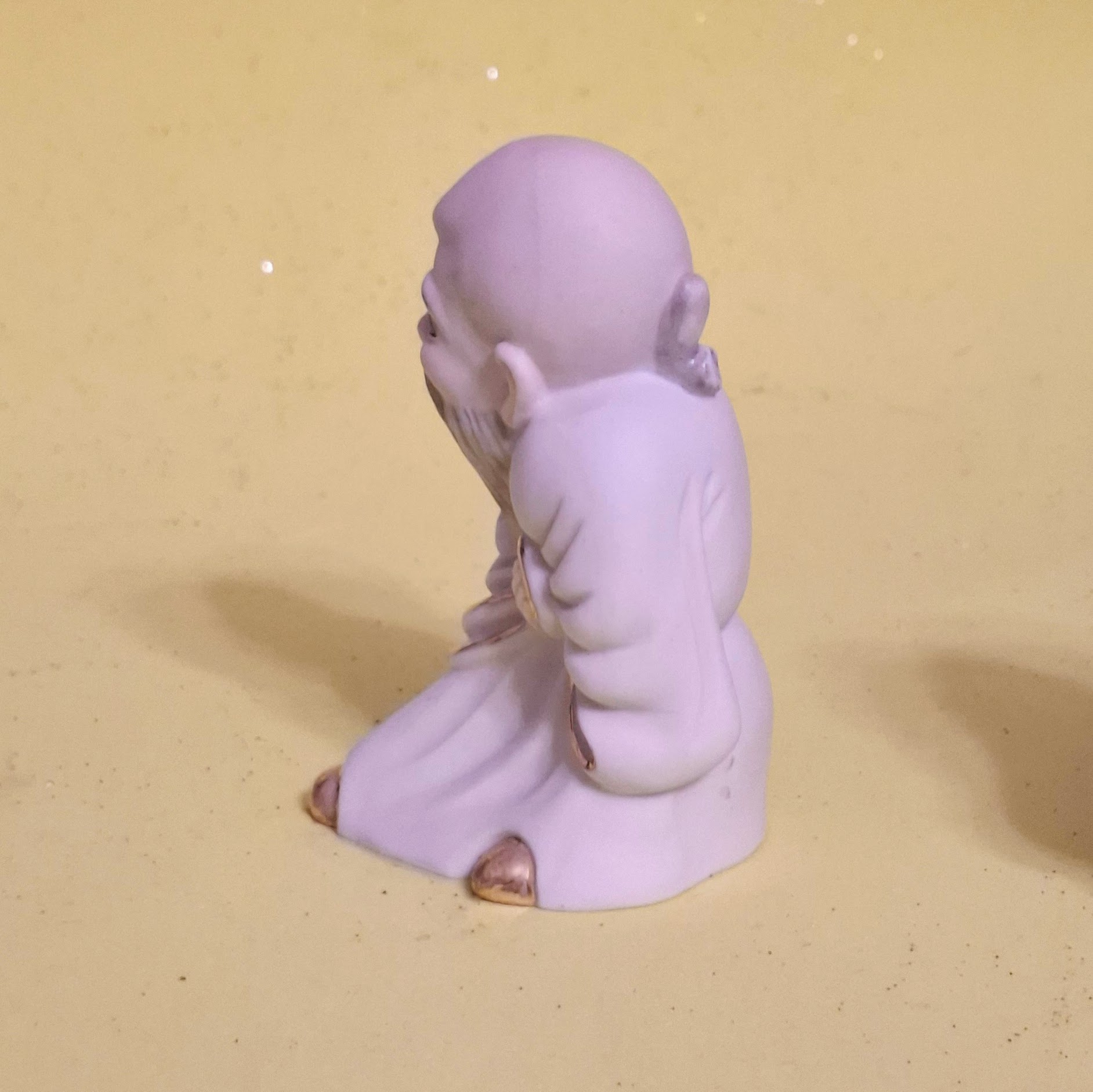 Három Kínai Bölcs (Sanxing) Biszkvit Porcelán Figura Szett Aranyozott Részletekkel - Image 15