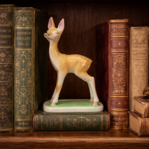 Drasche Porcelán Őzike Figura – Vintage Art Deco Stílusú Dekoráció