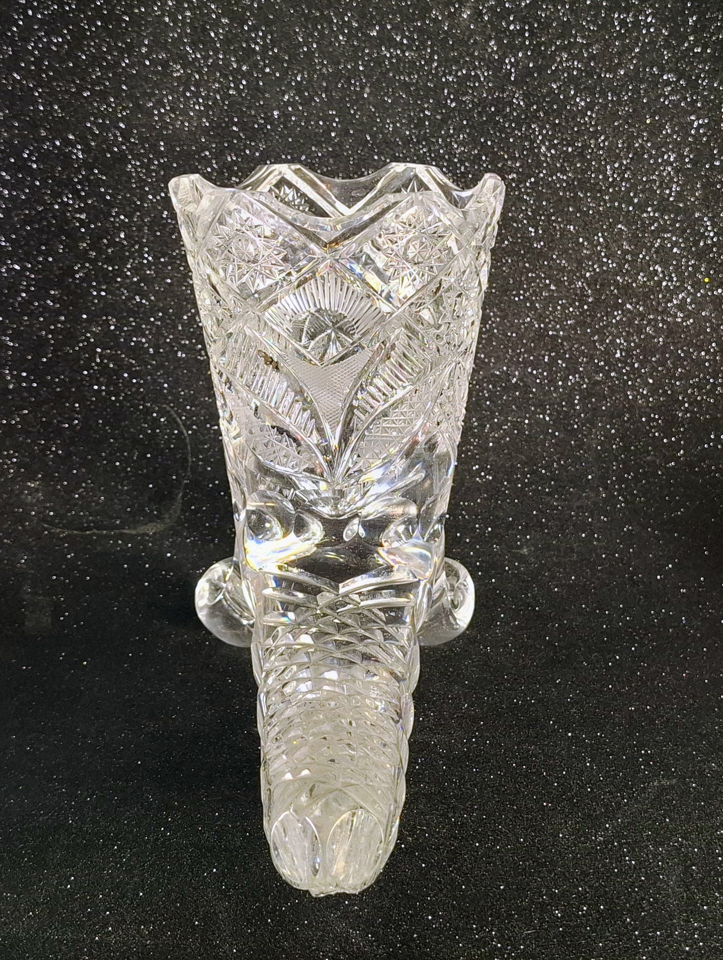 Nehézsúlyú vintage kristály bőségszaru asztaldísz (22 cm) – A ragyogó luxus - Image 3