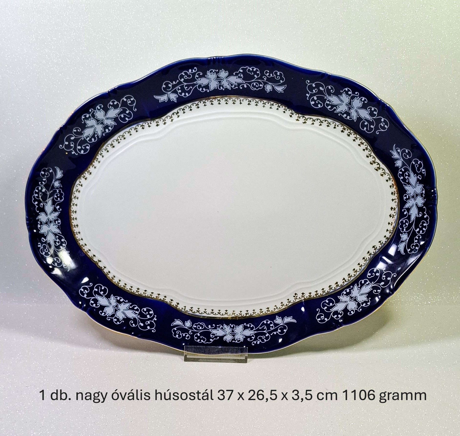 Zsolnay Pompadúr II. 56 darabos 12 személyes étkészlet – kobaltkék aranyozott nagypolgári luxus - Image 15