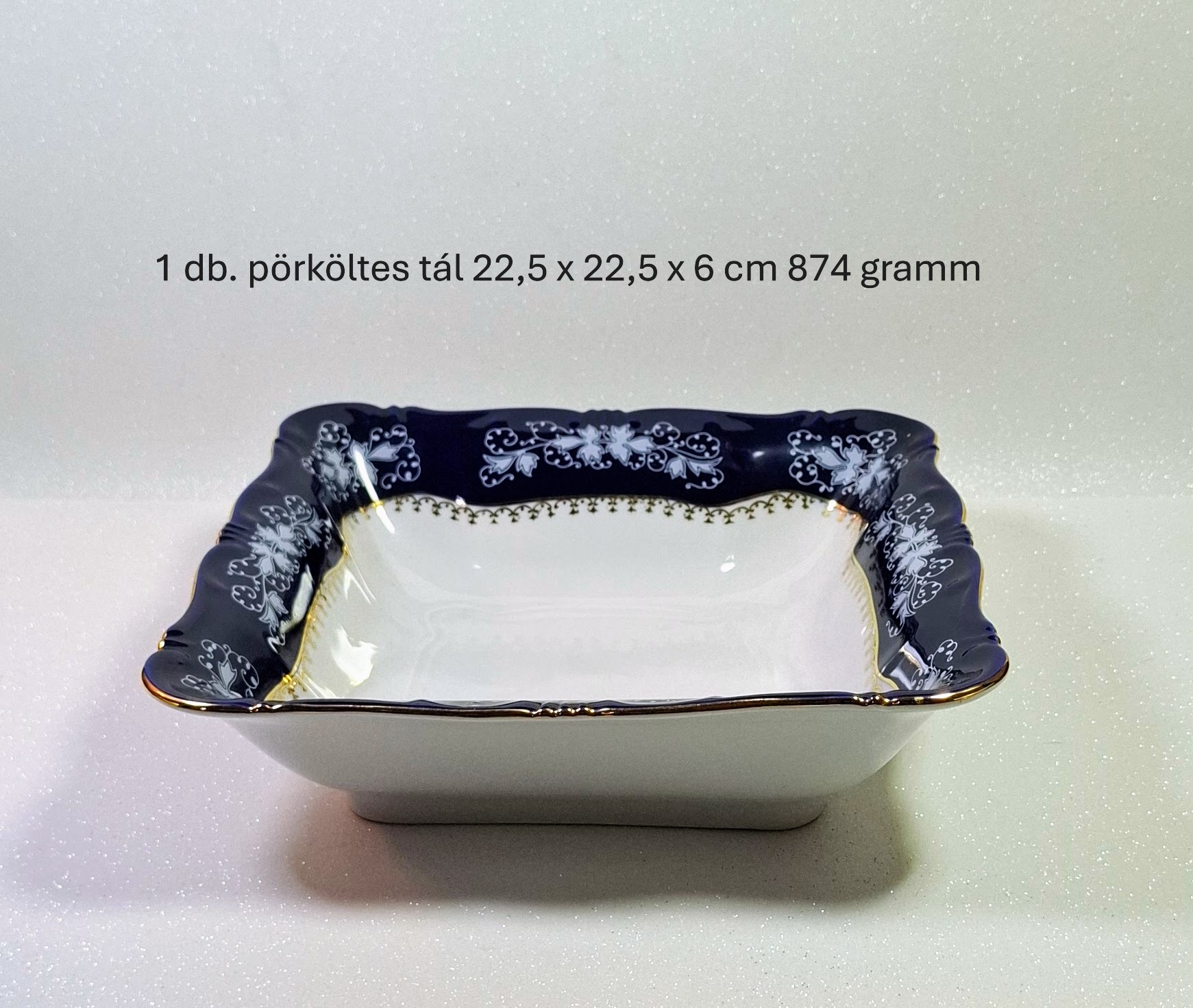 Zsolnay Pompadúr II. 56 darabos 12 személyes étkészlet – kobaltkék aranyozott nagypolgári luxus - Image 12