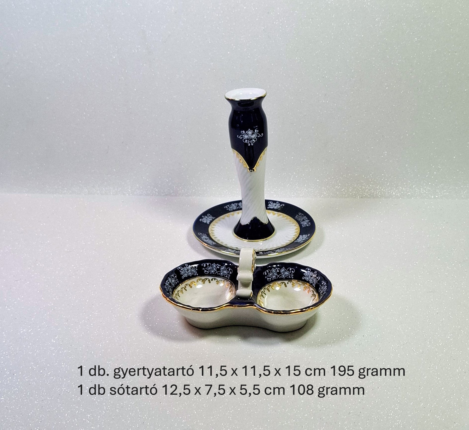 Zsolnay Pompadúr II. 56 darabos 12 személyes étkészlet – kobaltkék aranyozott nagypolgári luxus - Image 6