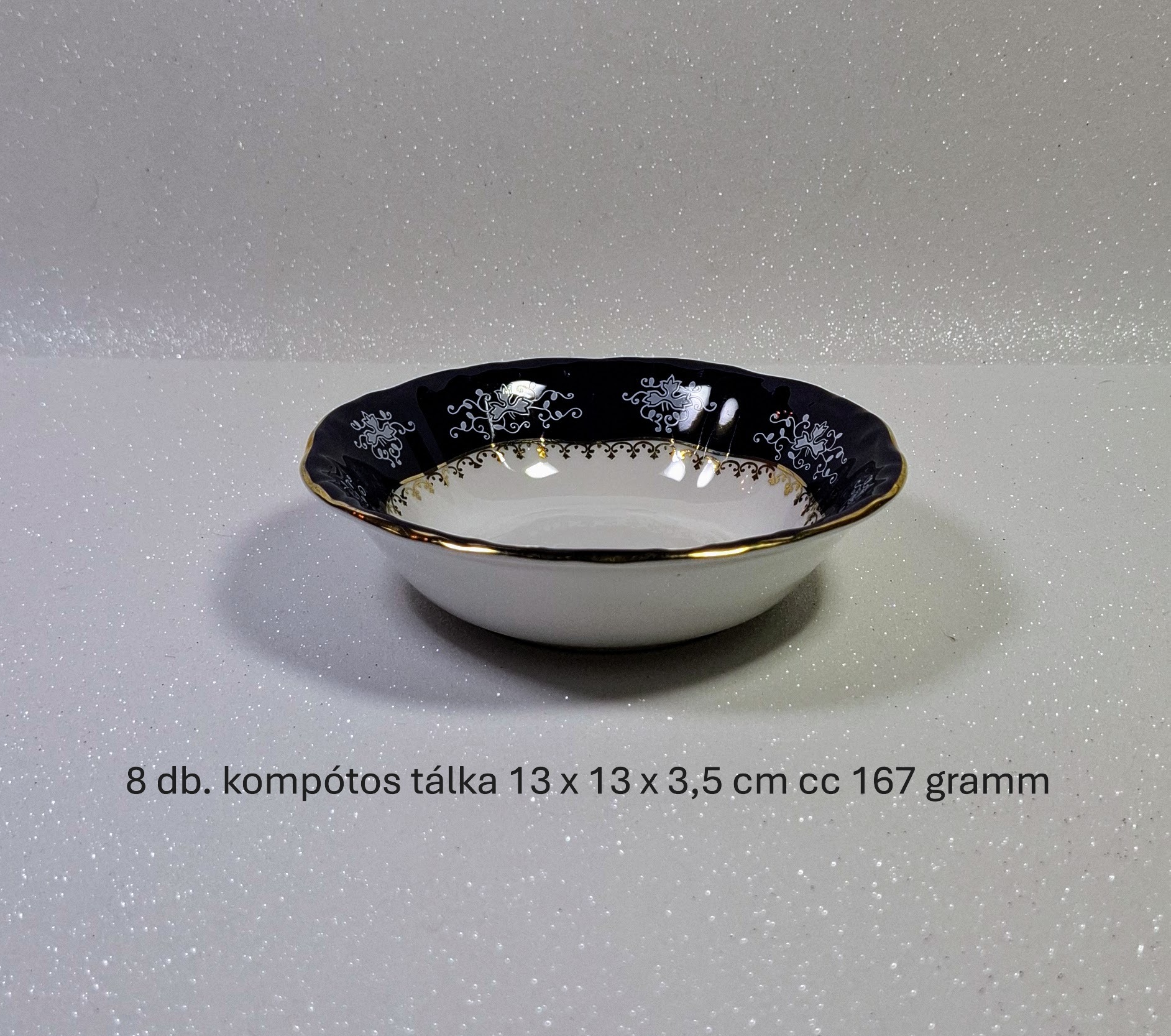 Zsolnay Pompadúr II. 56 darabos 12 személyes étkészlet – kobaltkék aranyozott nagypolgári luxus - Image 3