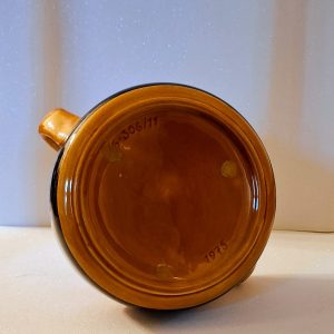 Retro rusztikus mázas kerámia leveses tál – kiöntőcsőrrel, 16 cm