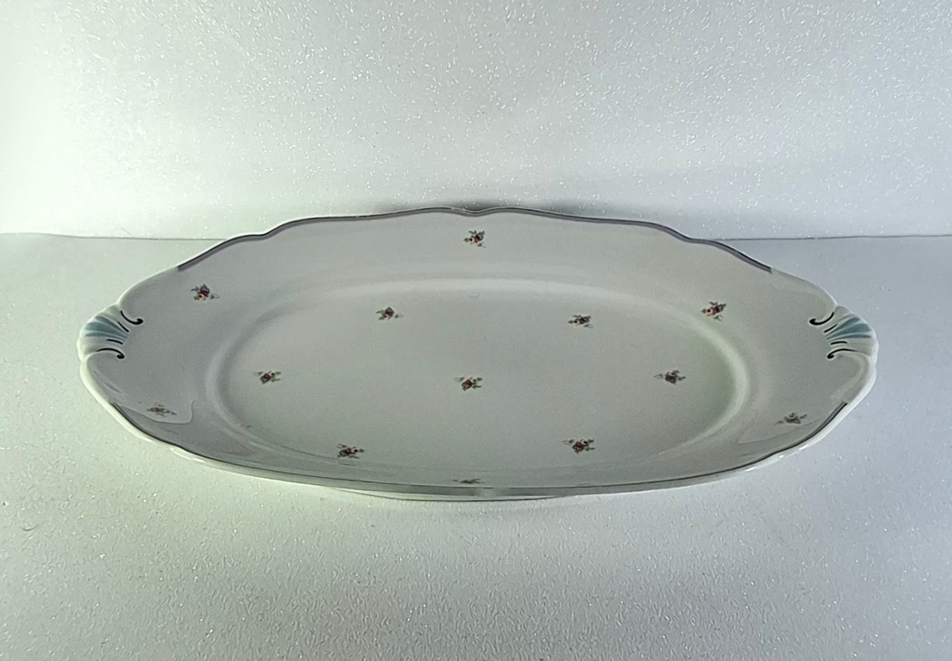 Haas & Czjzek porcelán kínálótál – rózsamintás ovális szervírozótál 35,5 cm - Image 2