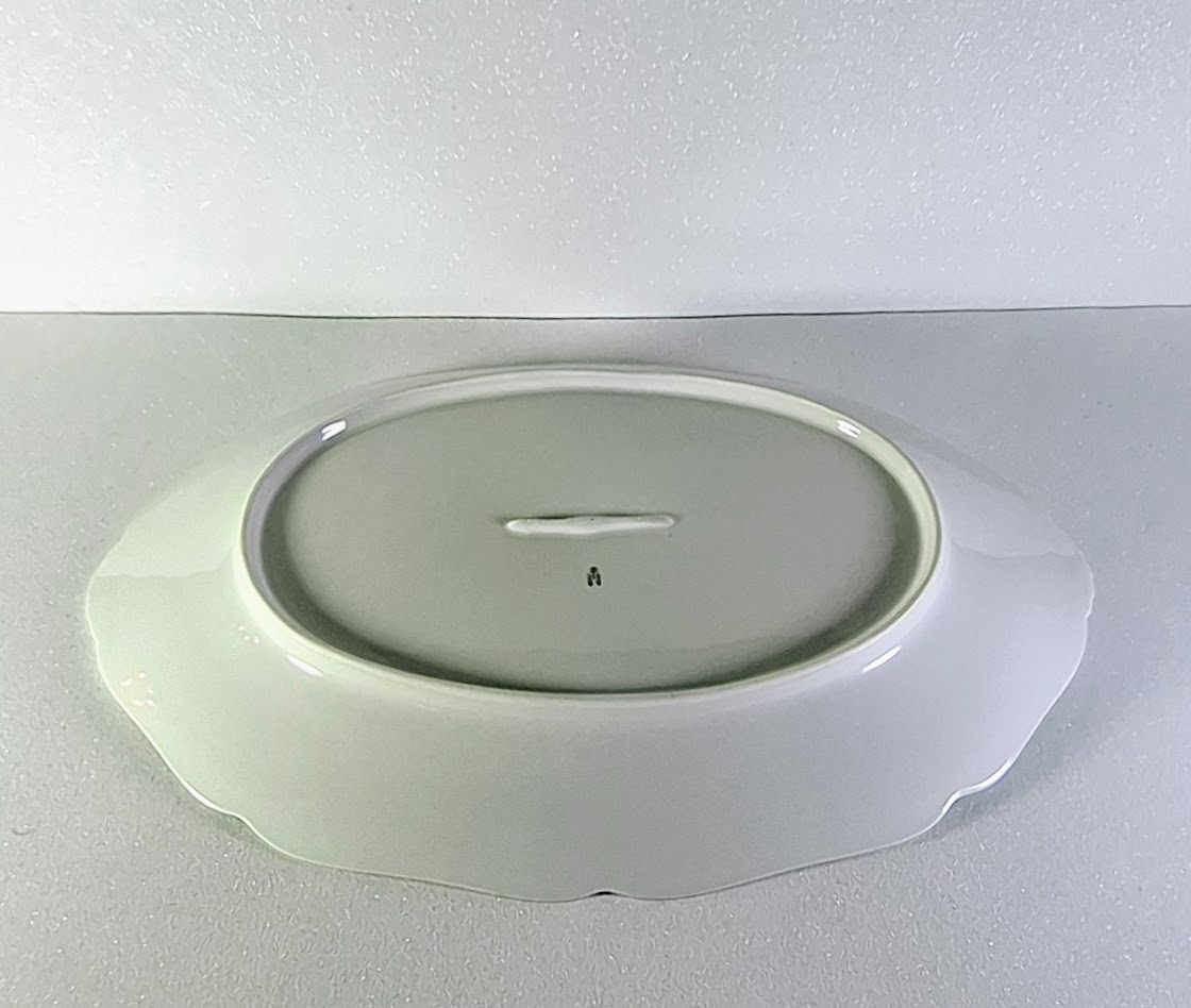 Haas & Czjzek porcelán kínálótál – rózsamintás ovális szervírozótál 35,5 cm - Image 6