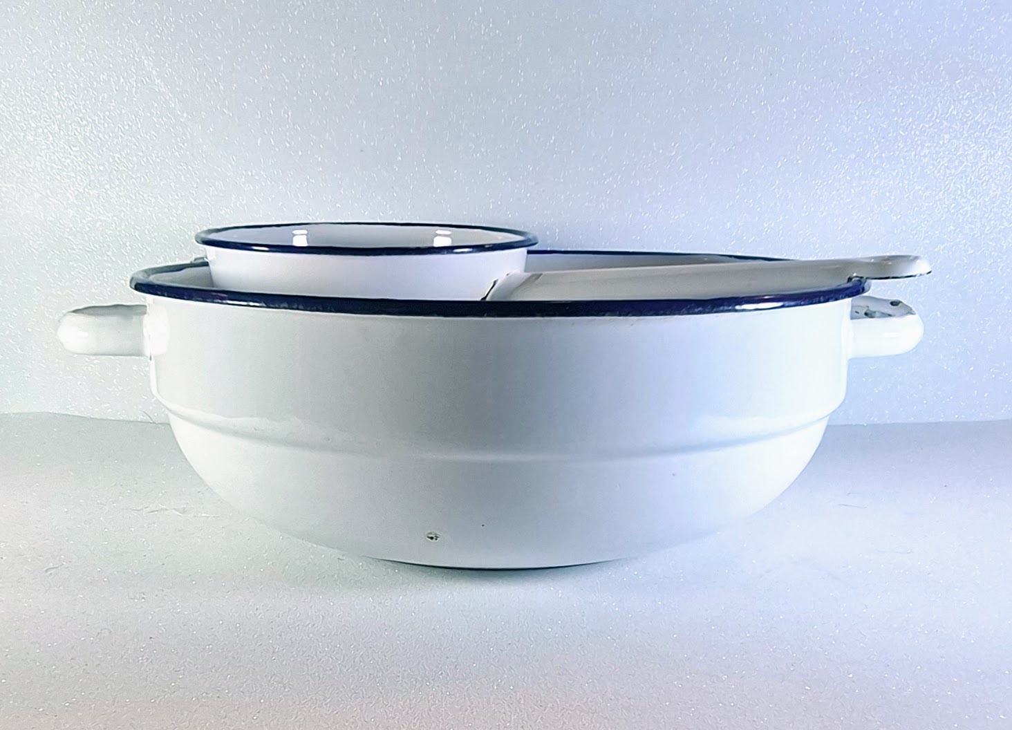 Retro Budafok zománcozott bogyómosó készlet – tál és szűrő egyben, 29,5 cm - Image 6