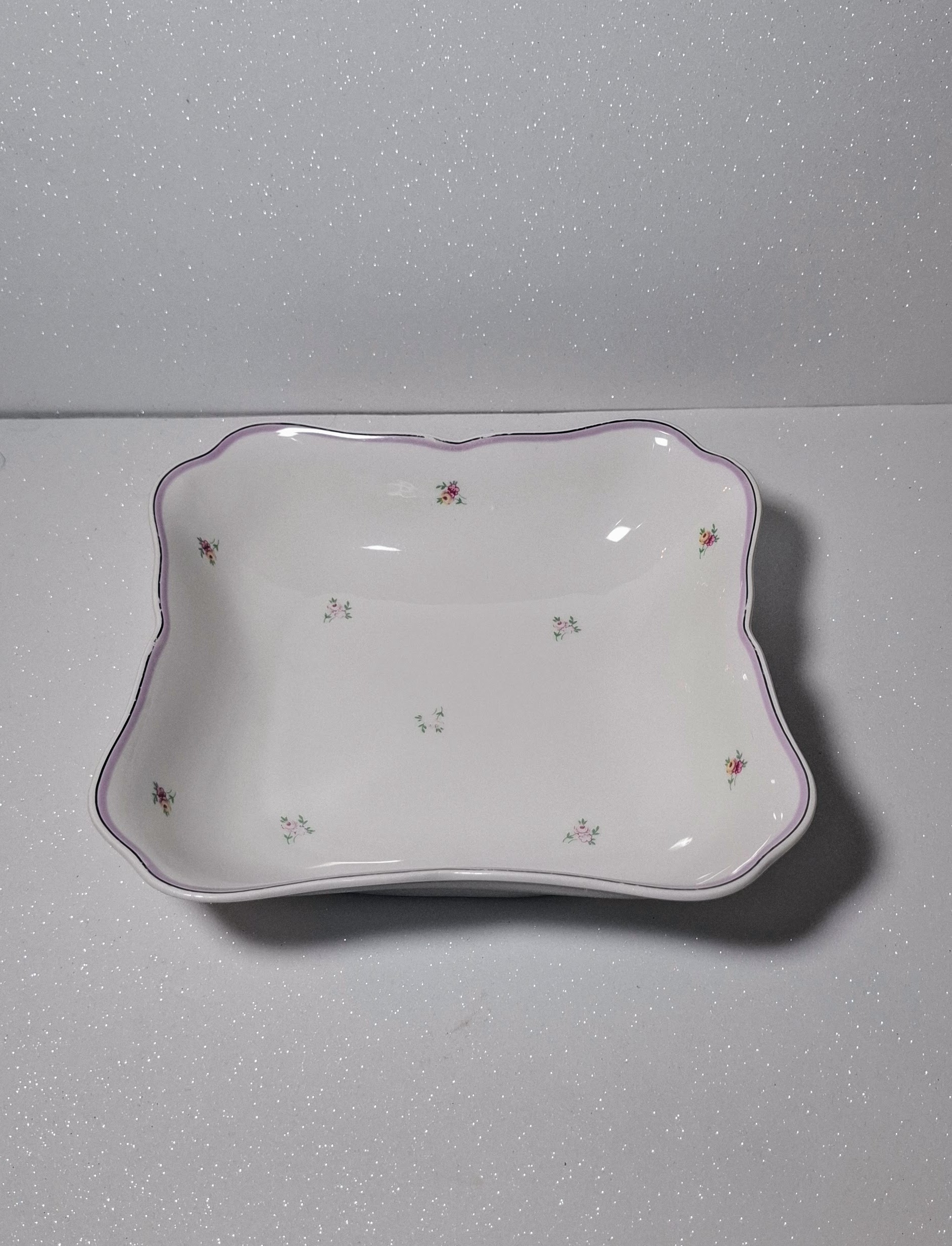 Haas & Czjzek vintage porcelán köretes tál – romantikus virágmintás, 22 cm - Image 5