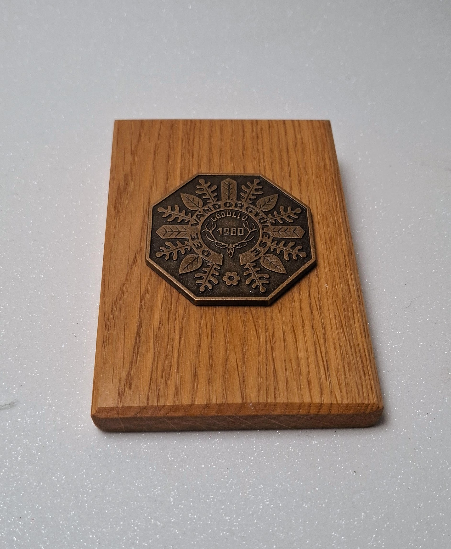 OEE Vándorgyűlés Gödöllő 1980 – bronz erdészeti emlékplakett fa alapon - Image 3