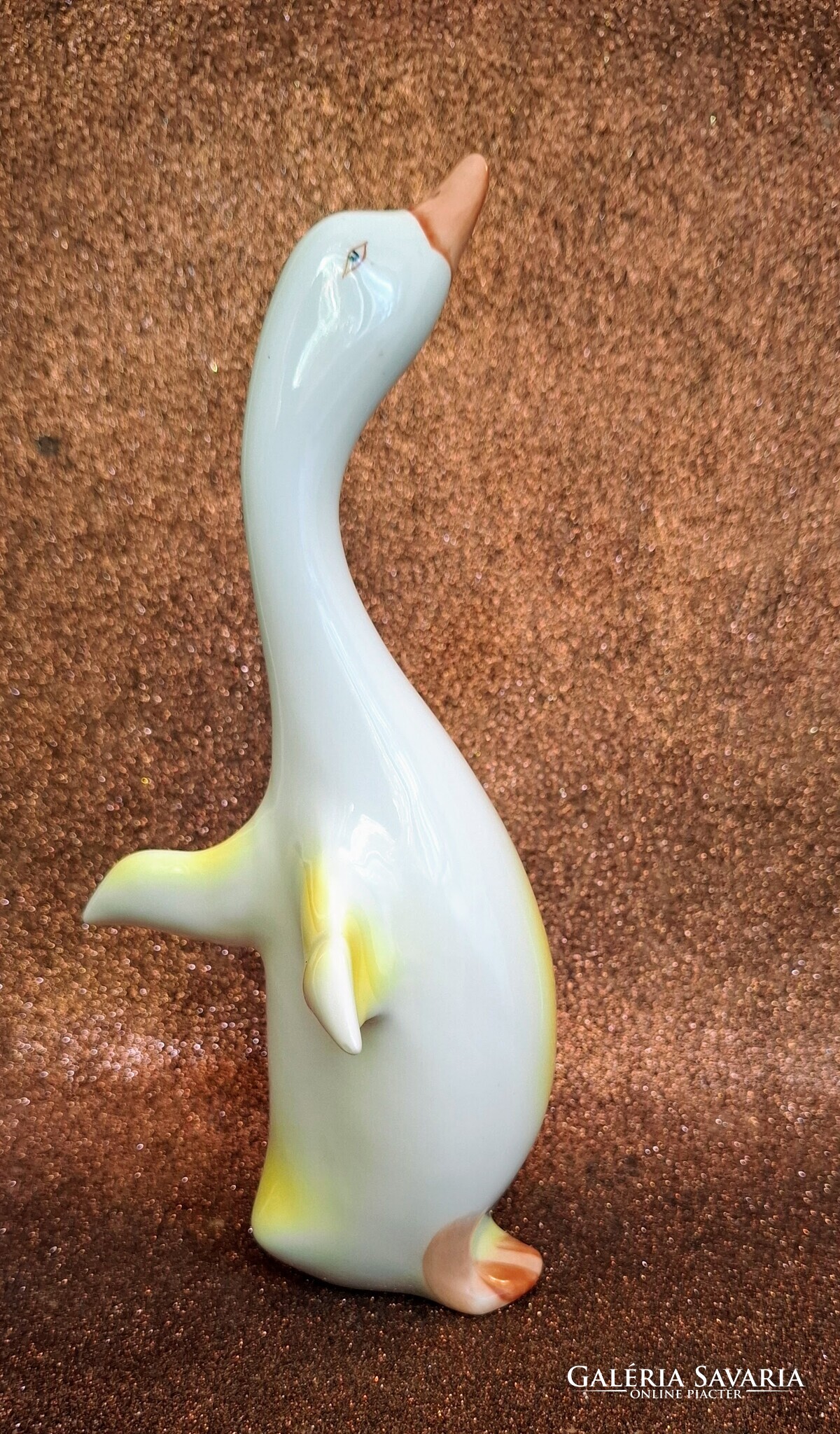 Hollóházi kézzel festett porcelán liba figura – 21 cm - Image 8