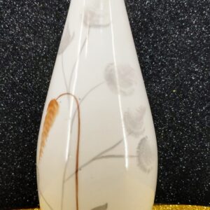 Aquincum kézzel festett porcelán váza – nádas dekor, aranyszegély