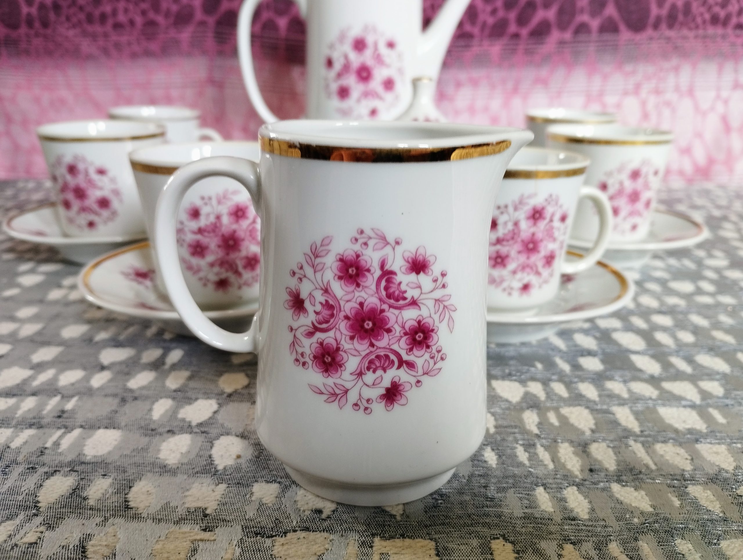 Vintage Alföldi Porcelán mokkáskészlet – 6 személyes, 17 darabos - Image 6