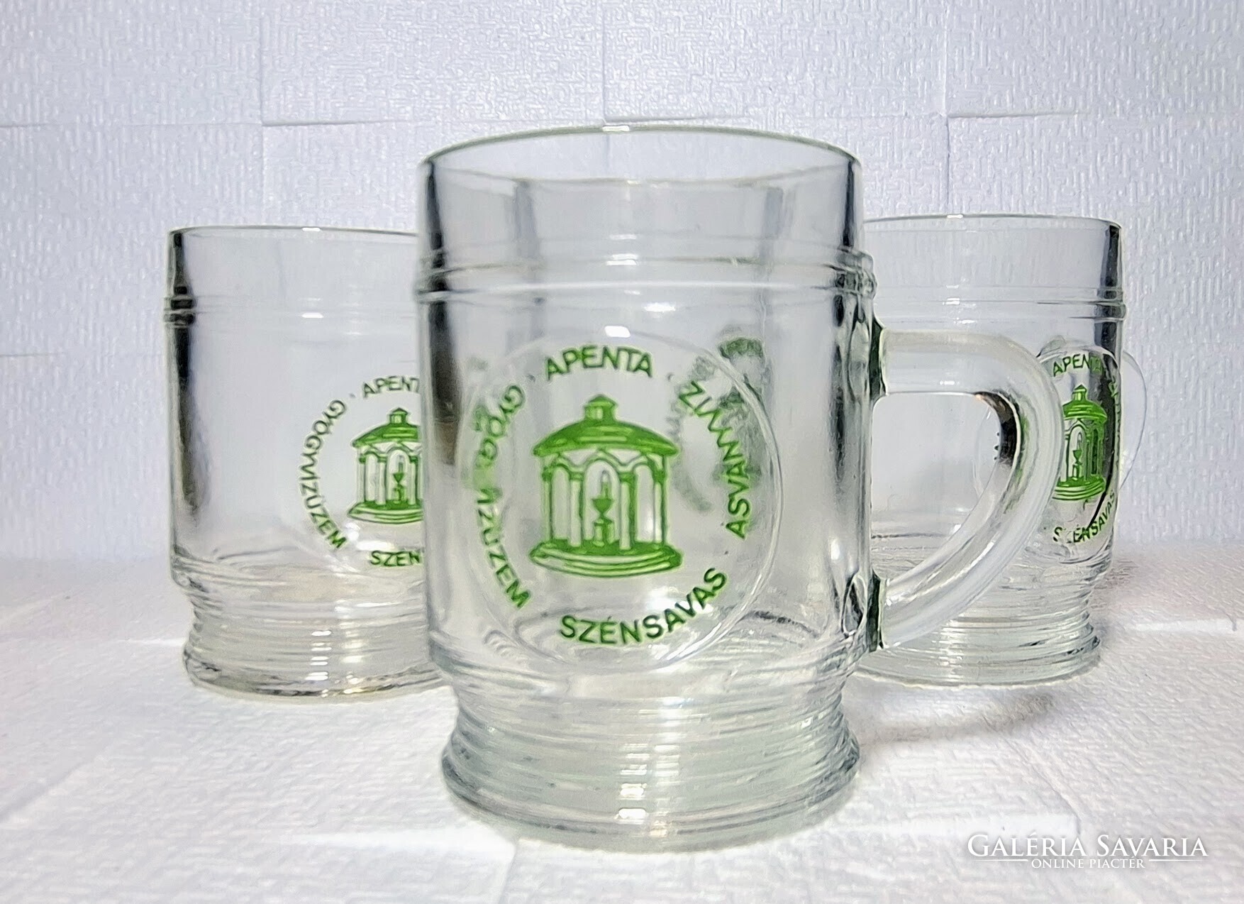 Retro Apenta reklámpohár-készlet – 4 db magyar vintage üvegpohár - Image 2