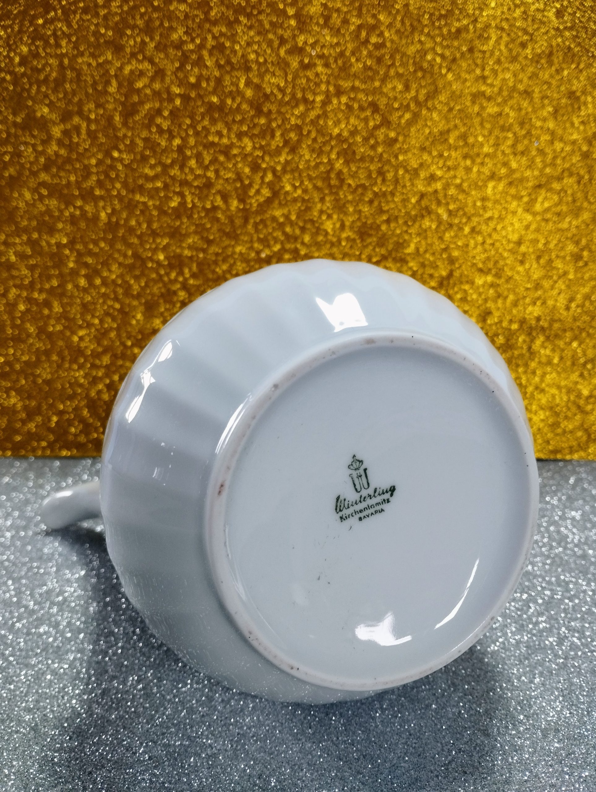 Nyugatnémet Winterling porcelán kávéskanna rózsaszín virágmintával – hajszálrepedéssel - Image 2